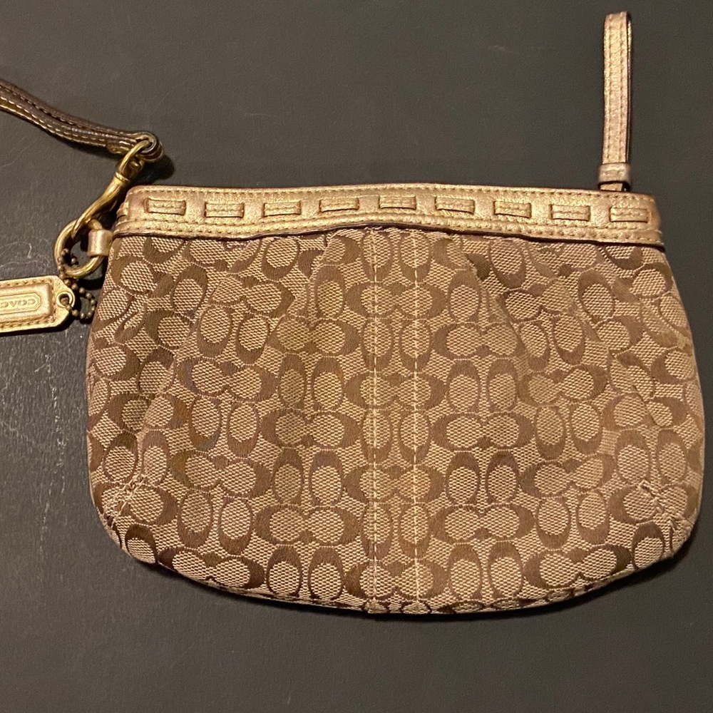 Vintage Coach wristlet Signature Coach fabric
